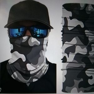 SA Co tide wave face shield mask/ neck gaiter ponytail